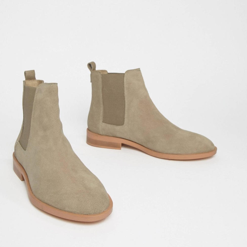 ASOS aura suede Chelsea ankle boots